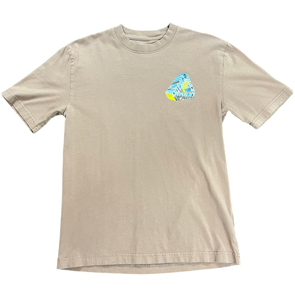 SS23 Palace Tri-Chrome Mocha T-Shirt Mens Size Small Tan Graphic Tee Small